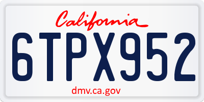 CA license plate 6TPX952