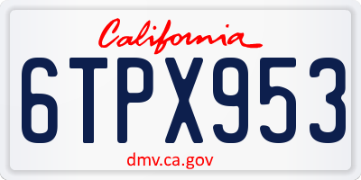 CA license plate 6TPX953