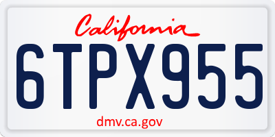 CA license plate 6TPX955