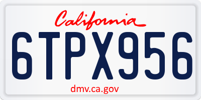 CA license plate 6TPX956