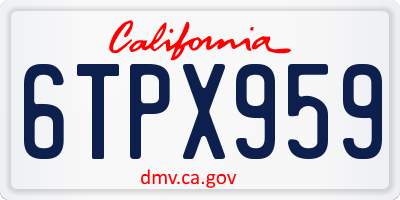 CA license plate 6TPX959