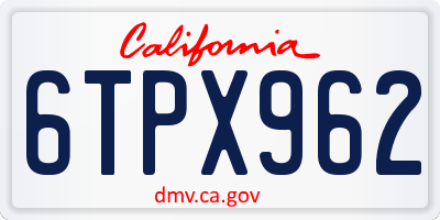 CA license plate 6TPX962