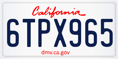 CA license plate 6TPX965