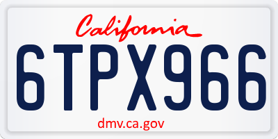 CA license plate 6TPX966