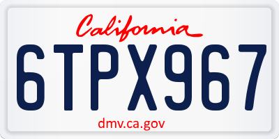 CA license plate 6TPX967