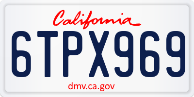 CA license plate 6TPX969