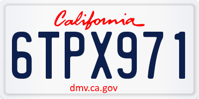 CA license plate 6TPX971