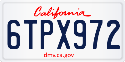 CA license plate 6TPX972