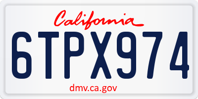 CA license plate 6TPX974