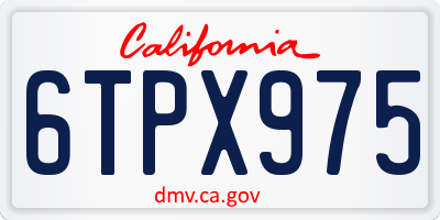 CA license plate 6TPX975