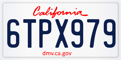 CA license plate 6TPX979