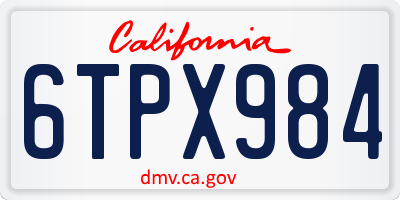 CA license plate 6TPX984