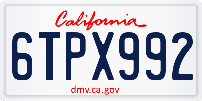 CA license plate 6TPX992