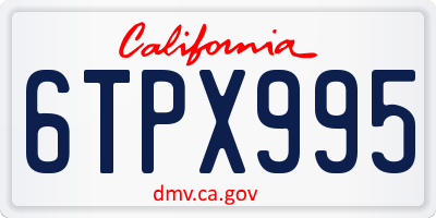 CA license plate 6TPX995