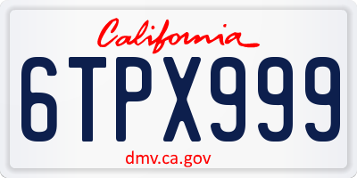 CA license plate 6TPX999