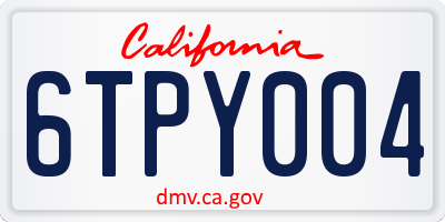CA license plate 6TPY004