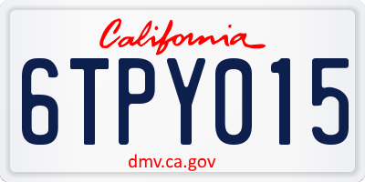 CA license plate 6TPY015