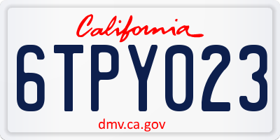 CA license plate 6TPY023