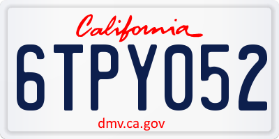 CA license plate 6TPY052