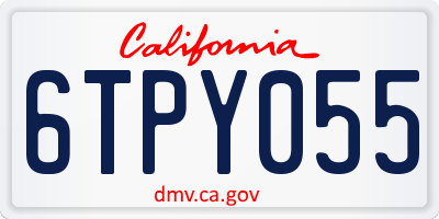 CA license plate 6TPY055