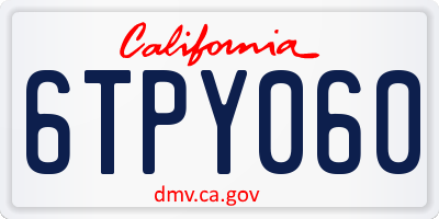 CA license plate 6TPY060