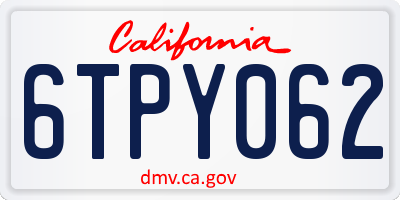 CA license plate 6TPY062