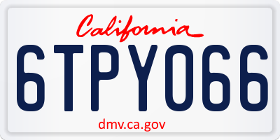 CA license plate 6TPY066