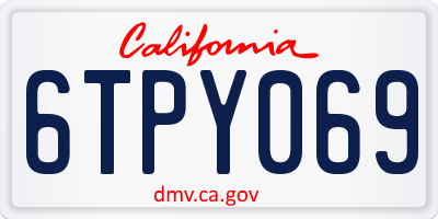CA license plate 6TPY069
