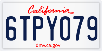 CA license plate 6TPY079