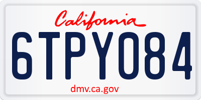 CA license plate 6TPY084