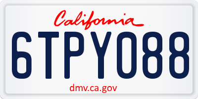 CA license plate 6TPY088