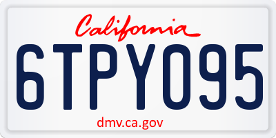 CA license plate 6TPY095