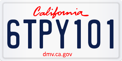 CA license plate 6TPY101