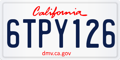 CA license plate 6TPY126