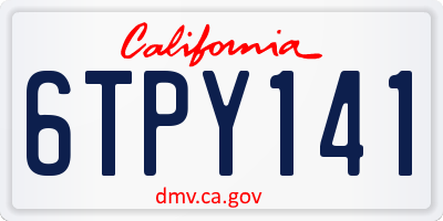 CA license plate 6TPY141