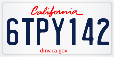 CA license plate 6TPY142