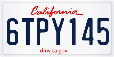 CA license plate 6TPY145