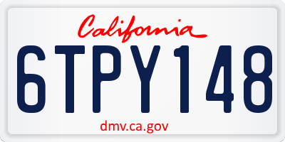 CA license plate 6TPY148