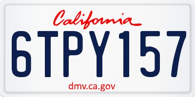 CA license plate 6TPY157