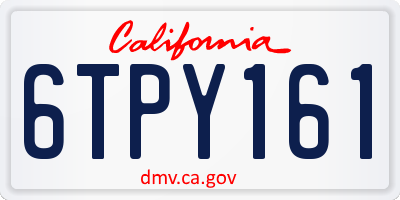 CA license plate 6TPY161