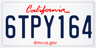 CA license plate 6TPY164