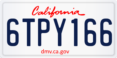 CA license plate 6TPY166