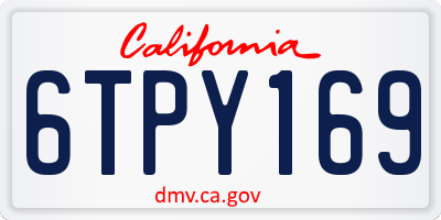 CA license plate 6TPY169