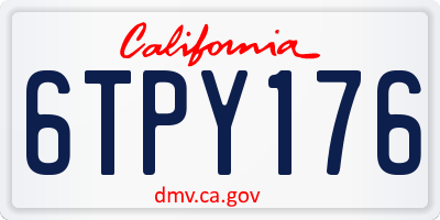 CA license plate 6TPY176