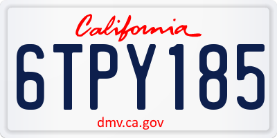 CA license plate 6TPY185