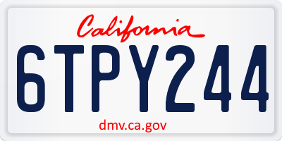 CA license plate 6TPY244