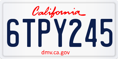 CA license plate 6TPY245