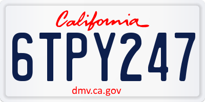 CA license plate 6TPY247