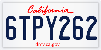 CA license plate 6TPY262
