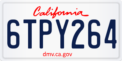 CA license plate 6TPY264